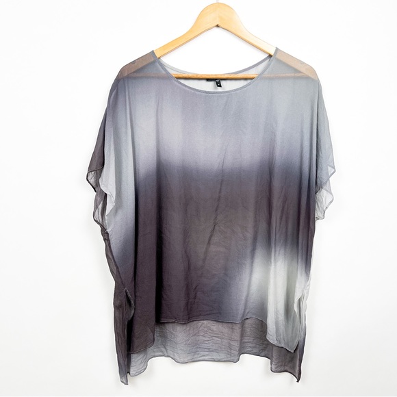 Eileen Fisher watercolor sheet tunic blouse top size medium - Picture 2 of 7